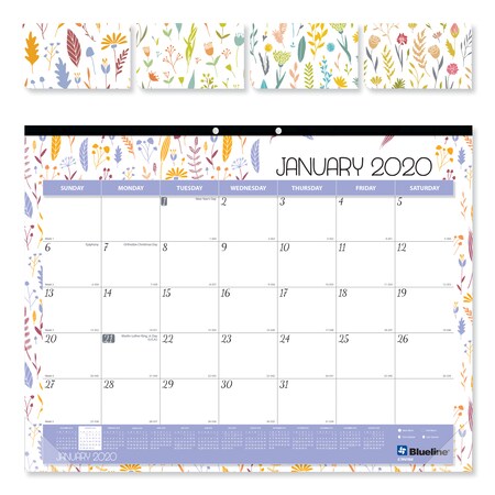 Blueline Monthly Desk Pad Calendar, 22 x 17, Spring, 2020 C194104